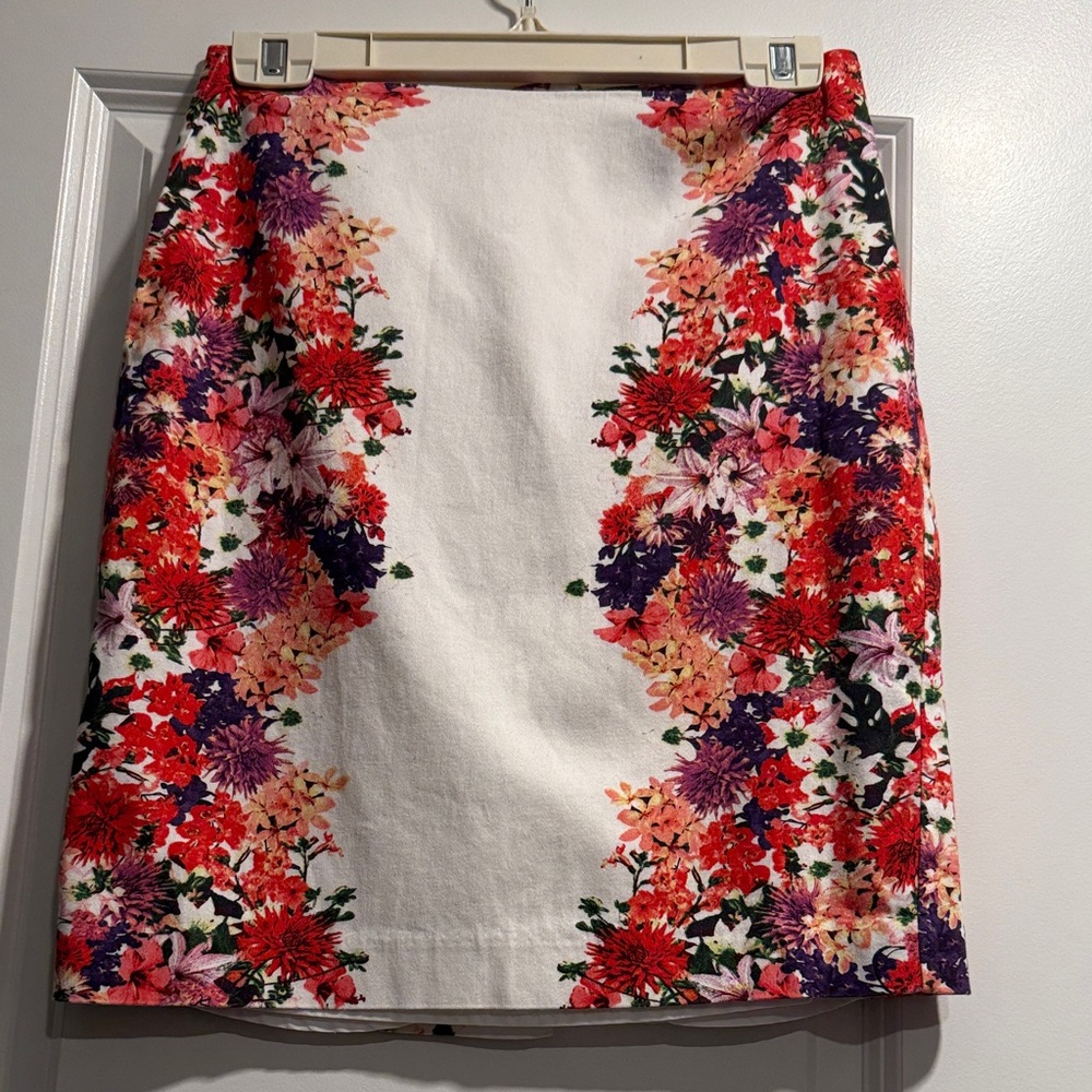 Marisa Christina Floral Pencil Skirt - Red, Pink, Purple